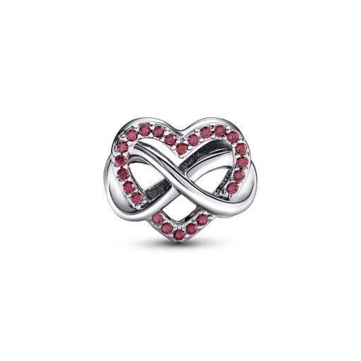 CHARM DE CORAÇÃO VERMELHO FAMILIA E  INFINITO PANDORA