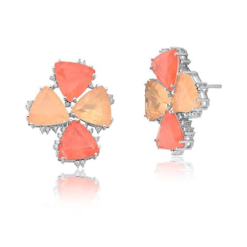 BRINCO COM CRISTAIS TRIANGULARES TANGERINA