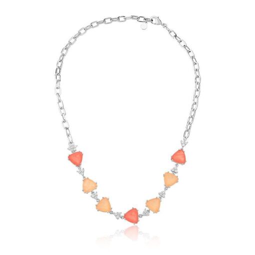 COLAR COM CRISTAIS TRIANGULARES TANGERINA