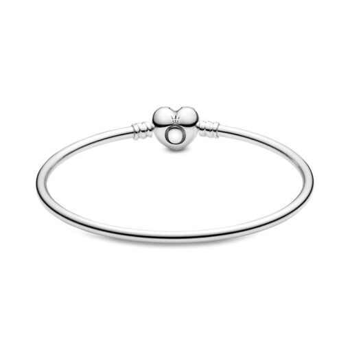 BRACELETE PANDORA RIGIDO FECHO CORAÇÃO