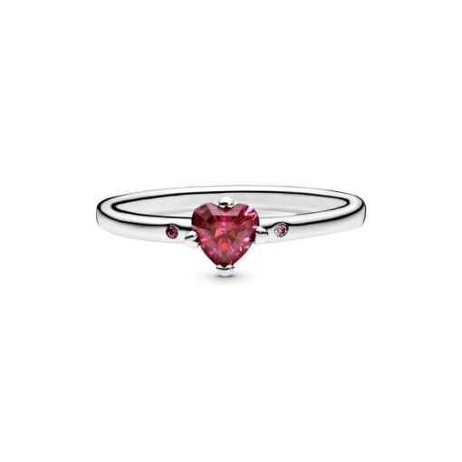 ANEL LISO CORAÇÃO BRILHANTE ROSA PANDORA