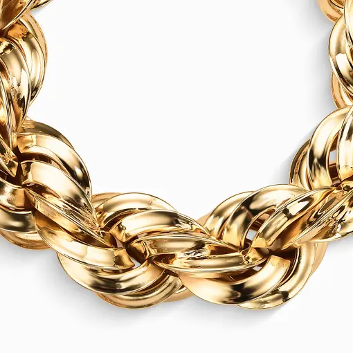 Pulseira de elos torcidos folheada a ouro 18k