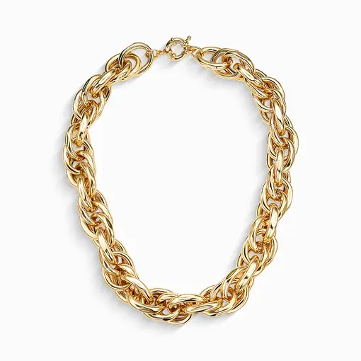 Colar trançado folheado a ouro 18k