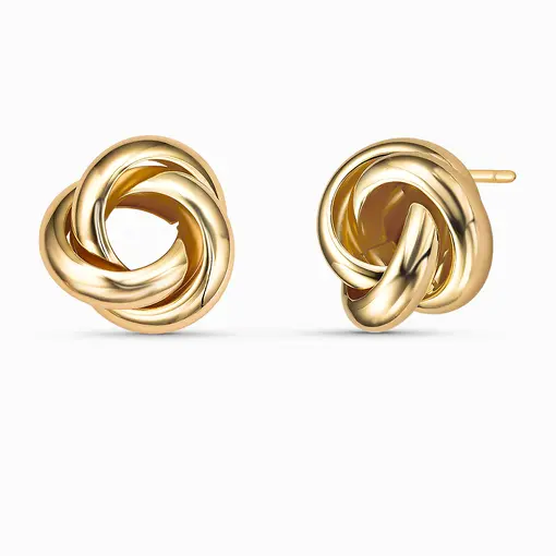 Brinco nó folheado ouro 18k design moderno