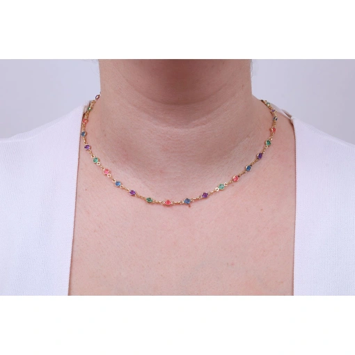 CHOKER COM PONTOS DE LUZ COLORIDOS