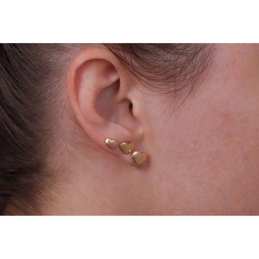 CONJUNTO TRIO DE BRINCOS DE CORAÇÃO