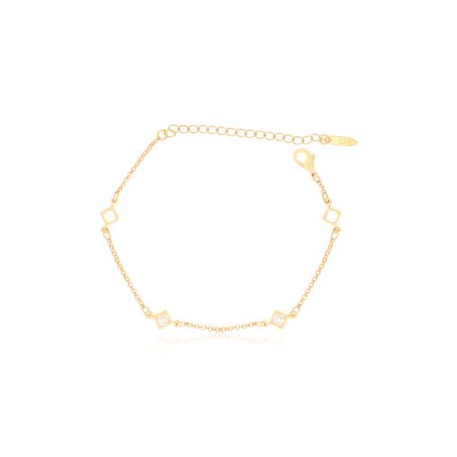 PULSEIRA COM 4 ZIRCÔNIAS QUADRADAS