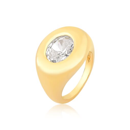 ANEL COM CRISTAL OVAL
