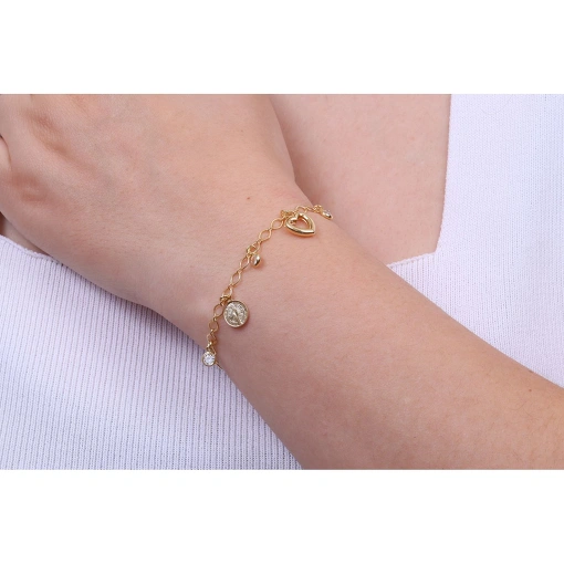 PULSEIRA COM SÃO BENTO, CORAÇÃO VAZADO E PONTOS DE LUZ