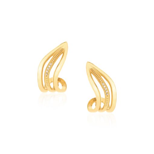 BRINCO MEIA ARGOLA COM ZIRCÔNIAS