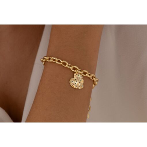 PULSEIRA COM PINGENTE DE CORAÇÃO IRREGULAR