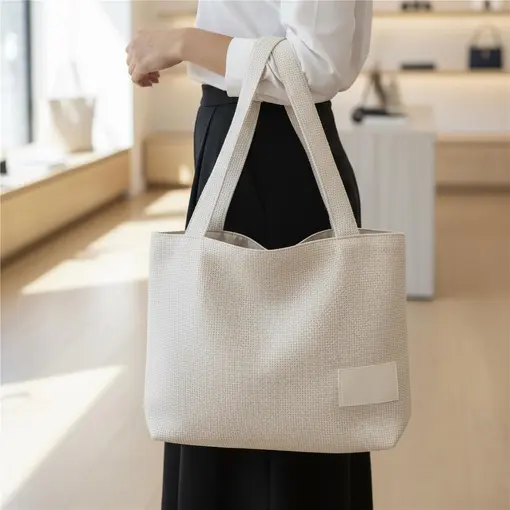 BOLSA ECOBAG COM ZIPER EM TEXTURIZADO