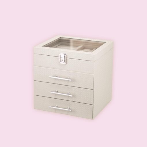 CAIXA PORTA JOIAS PRIME 3+1 OFF-WHITE