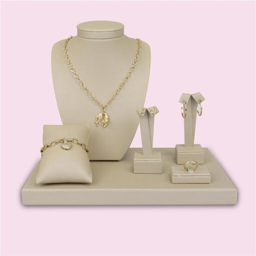 KIT EXPOSITOR PARA JOIAS DIAMANTE FACTO DOURADO