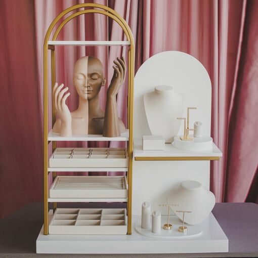 VITRINE MÓVEL START STORE COM EXPOSITORES OFFWHITE + SKIN DUO