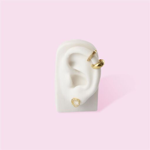 EXPOSITOR ORELHA COM BASE PARA BRINCOS PIERCINGS BRANCO