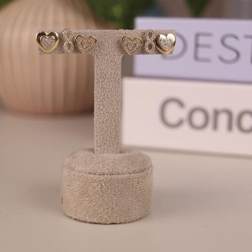 EXPOSITOR PARA BRINCOS T PARA 3 PARES SUEDE AREIA