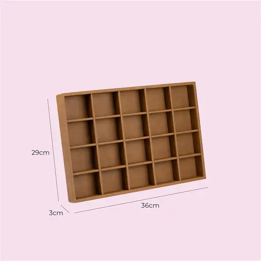 BANDEJA COM 20 ESPAÇOS LIVRES 29X36X3 CARAMELO