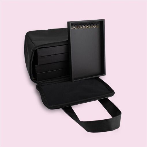 BOLSA REVENDEDORA 5 BANDEJAS 21X29CM LINHO PRETO