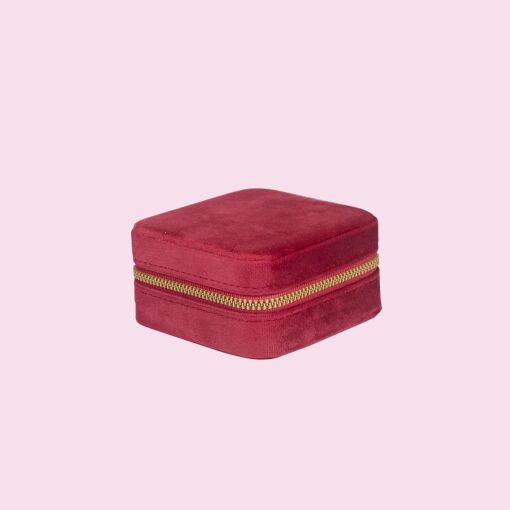 ESTOJO PORTA JOIAS EXCLUSIVE EM VELUDO CHERRY