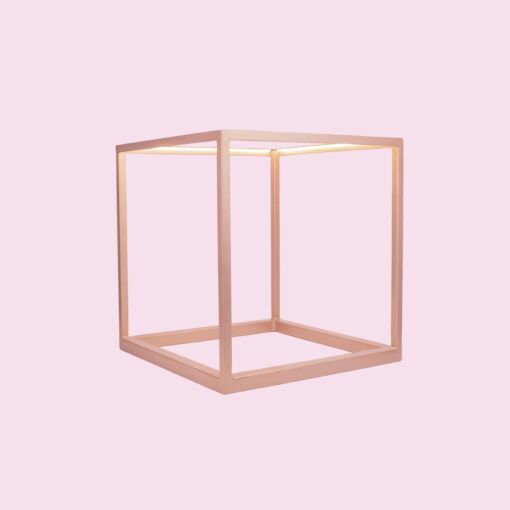CUBO PARA VITRINE ROSÉ COM ILUMINAÇÃO M