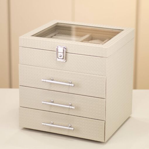 CAIXA PORTA JOIAS PRIME 3+1 OFF-WHITE