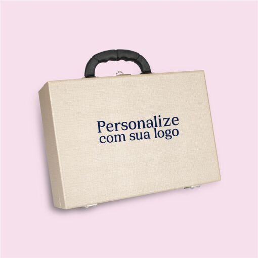 MALETA DUPLA REVENDEDORA PERSONALIZADA CORINO LINHO CHAMPAGNE