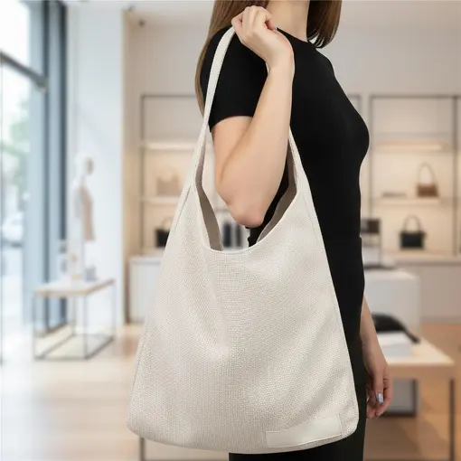 BOLSA SACO TEXTURIZADO OFF WHITE