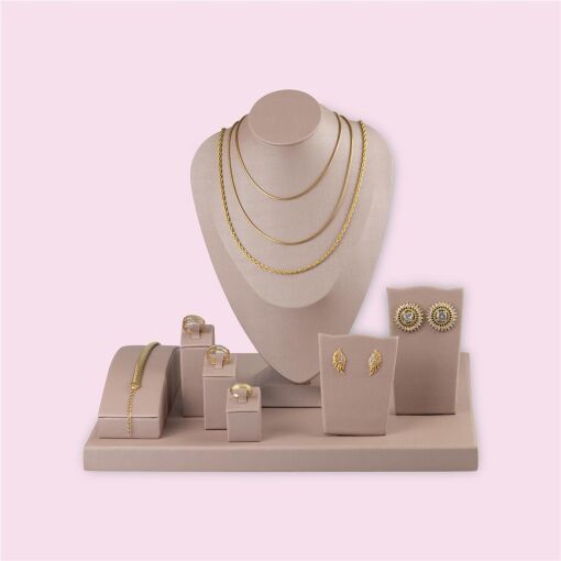 KIT EXPOSITOR PARA JOIAS ROSÉ NAVETE 8 PEÇAS