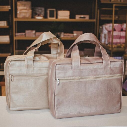 BOLSA REVENDEDORA 2 BANDEJAS E PASTA LINHO ROSE 21X29CM PERSONAL