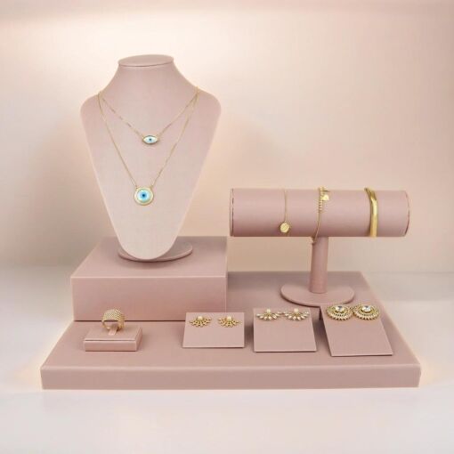 KIT EXPOSITOR PARA JOIAS FACTO ROSÉ 8 PEÇAS