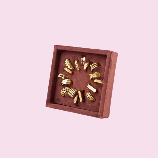 MINI BANDEJA PARA ANÉIS COLORS BORDÔ 12X12X3,5CM