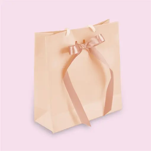 SACOLA PARA JOIAS 16X17CM COM 10 UN SALMÃO COM FITA