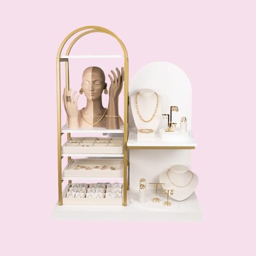 VITRINE MÓVEL START STORE COM EXPOSITORES OFFWHITE + SKIN DUO