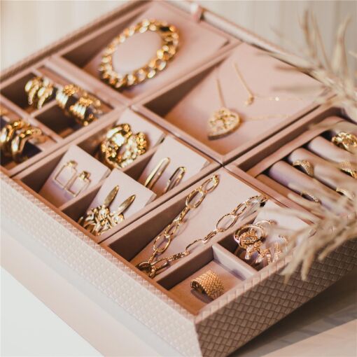 KIT DE MINI BANDEJAS ROSÉ COM TRAMA ROSÉ