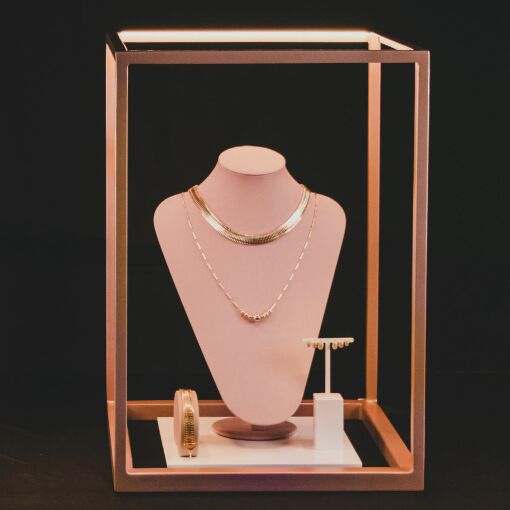 CUBO PARA VITRINE ROSÉ COM ILUMINAÇÃO G
