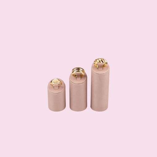 EXPOSITOR TRIO PARA ANÉIS ROSÉ REDONDO