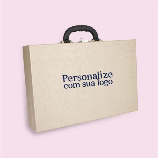 MALETA DUPLA REVENDEDORA PERSONALIZADA CORINO LINHO CHAMPAGNE
