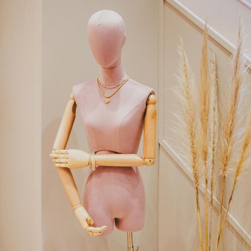 MANEQUIM ARTICULADO PARA JOIAS, ROUPAS E ACESSORIOS ROSÉ PREMIUM