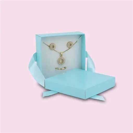 CAIXA PARA JOIAS CONJUNTO 08X08CM COM 10 UNIDADES TIFFANY