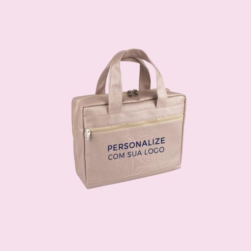 BOLSA REVENDEDORA 2 BANDEJAS E PASTA LINHO ROSE 21X29CM PERSONAL