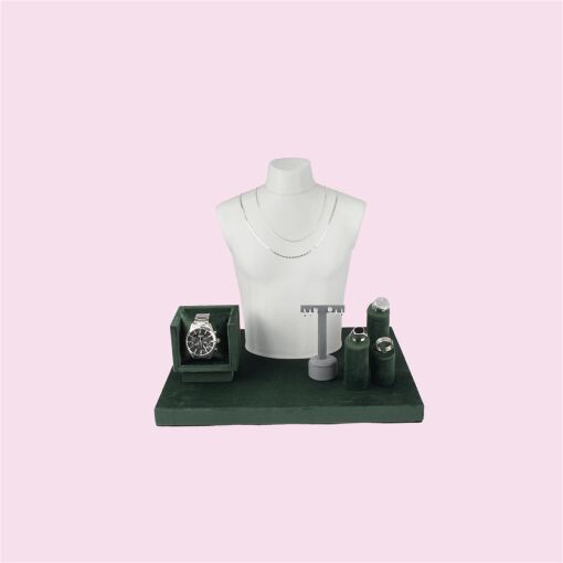 KIT EXPOSITOR COLORS VERDE +  BUSTO SLIM 7 PEÇAS