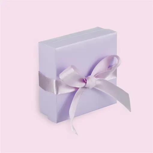 CAIXA PARA JOIAS 08X08CM COM 10 UN LAVANDA COM FITA