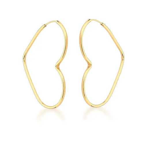 ARGOLA DE CORAÇÃO LISA BANHADA A OURO