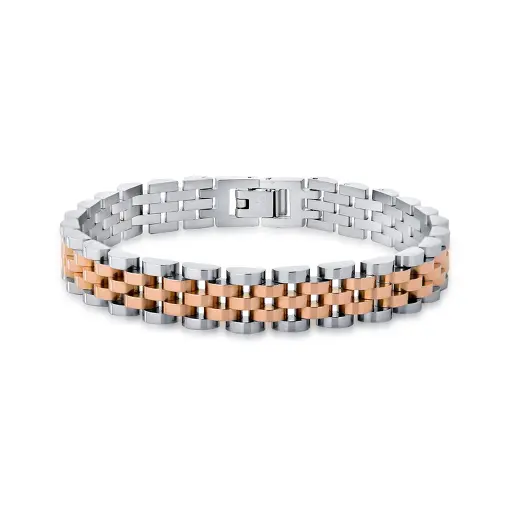 PULSEIRA COM PLACAS LISAS EM AÇO