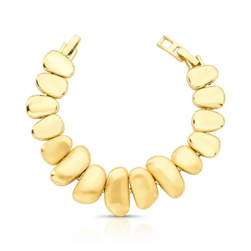 PULSEIRA COM ELOS OVAIS ABAULADOS E ACETINADO