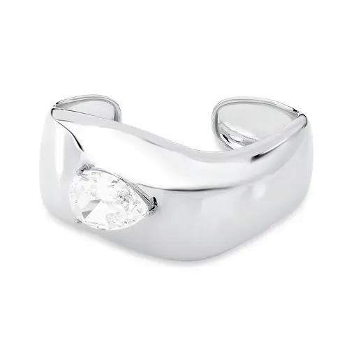 BRACELETE COM ABERTURA CURVO COM CRISTAL DE GOTA