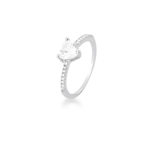 ANEL COM CRISTAL E ZIRCÔNIAS PRATA RODINADA