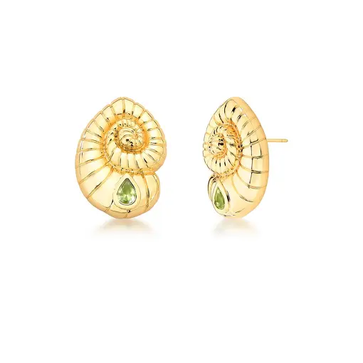 BRINCO DE CONCHA CARACOL COM CRISTAL DE GOTA