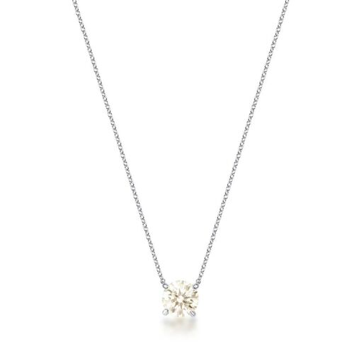 COLAR COM PEDRA MOISSANITE 8MM PRATA RODINADA
